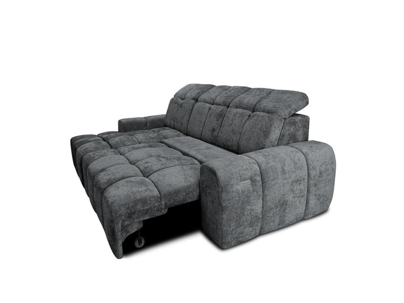 Canapé d'angle gauche relax krabi avec coffre tissu kiara gris foncé KRABI-M-KIA867-L - Conforama C