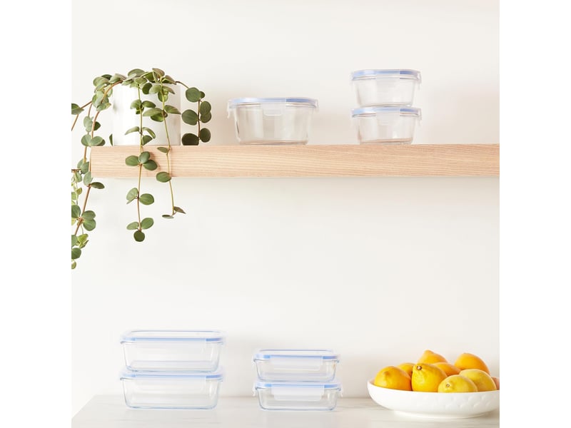  Lot de 7 récipients en silicone avec clips de fermeture – conservation alimentaire, bleu  - Conforama B