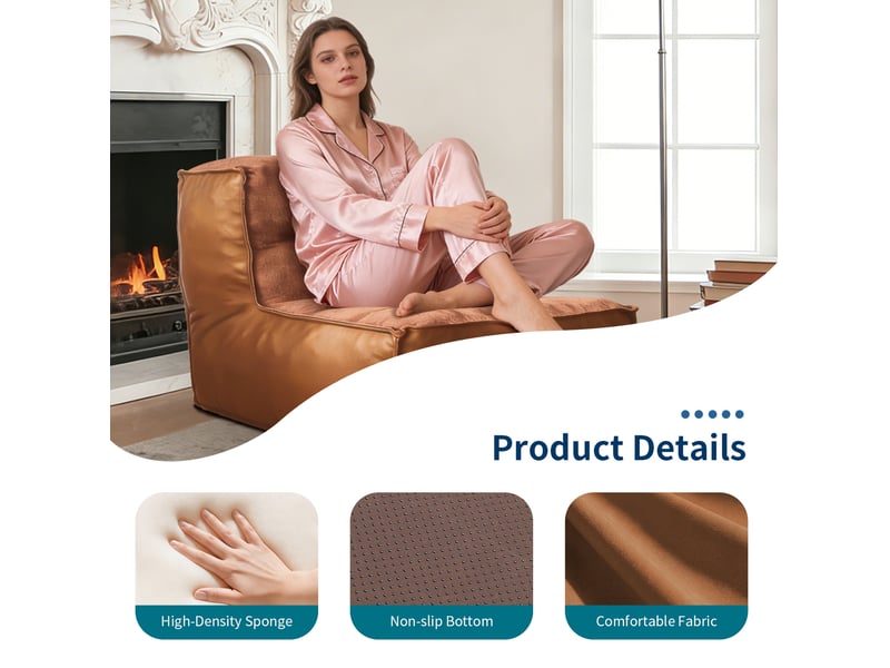  Fauteuil une place modenvie marron avec tablette latérale intégrée 71 x 98 x 78 cm en flanellette  - Conforama D