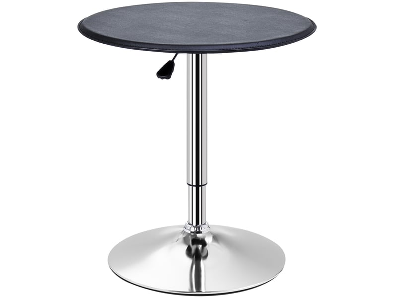  Table bistrot réglable en hauteur avec plateau pivotant à 360°, base chromée, pour cuisine et bar, ø63 × 67-93 cm  - Conforama A