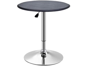 Table bistrot réglable en hauteur avec plateau pivotant à 360°, base chromée, pour cuisine et bar, ø63 × 67-93 cm