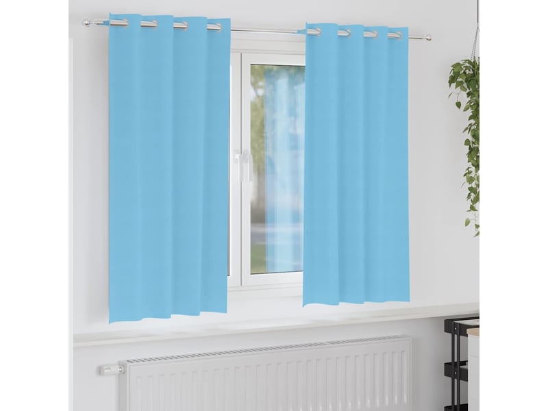  Lot de 2 rideaux occultants, rideaux black-out avec anneaux bleu clair 175 x 140 cm cf44587  - Conforama B