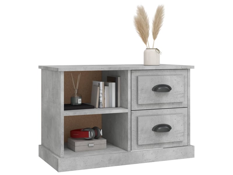  Meuble tv - banc tv - meuble de rangement gris béton 73x35,5x47,5 cm bois d'ingénierie  - Conforama D