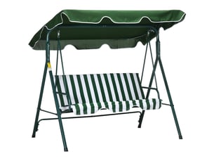Balancelle de jardin 3 places, toit réclinable, structure acier anti-corrosion, coussin 5 cm, 240 kg, 172 x 110 x 153 cm