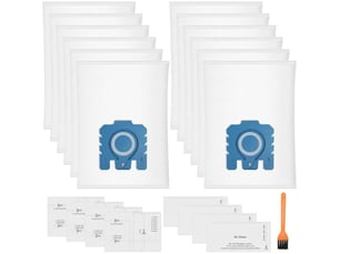 Lot de 12 sacs à poussière pure gn 3d compatibles avec les aspirateurs miele hyclean gn classic c1 complete c2 complete c3