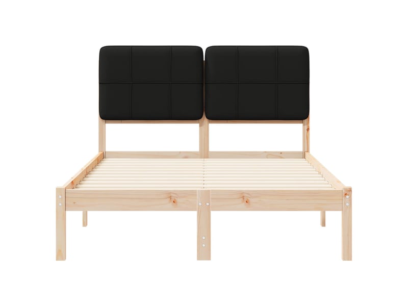  Lit double- lit adulte -  cadre de lit avec tête de lit rembourrée noir 120 x 200 cm  - Conforama D