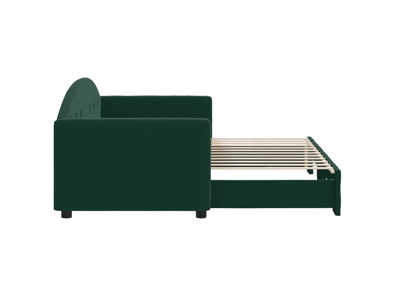  Lit simple- lit adulte -  lit de jour avec gigogne sans matelas vert foncé 80x200 cm  - Conforama C
