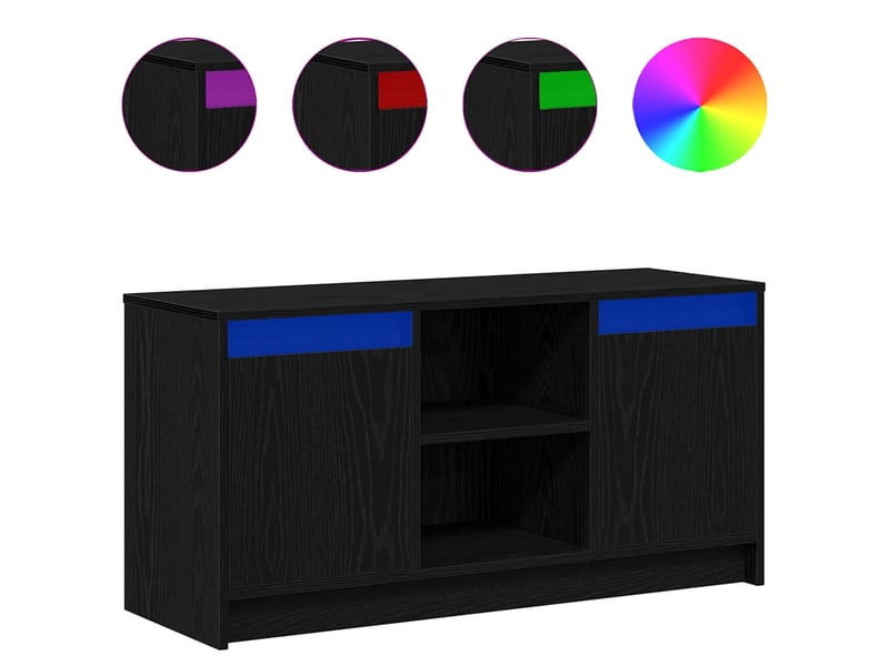  Meuble tv - unites tv 100 x 34 x 50 cm noir bois d'ingénierie  - Conforama D