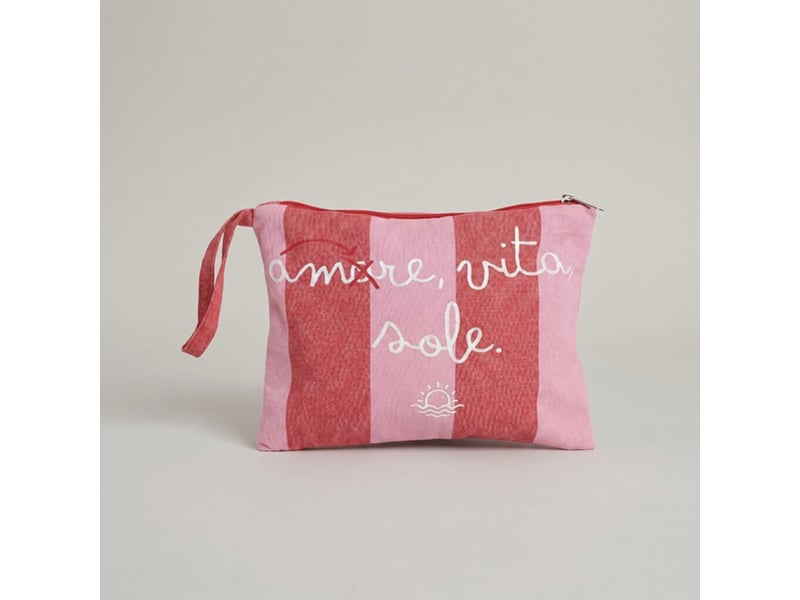  Ensemble de plage femme avec serviette, sac shopper et pochette mariel - rouge  - Conforama D
