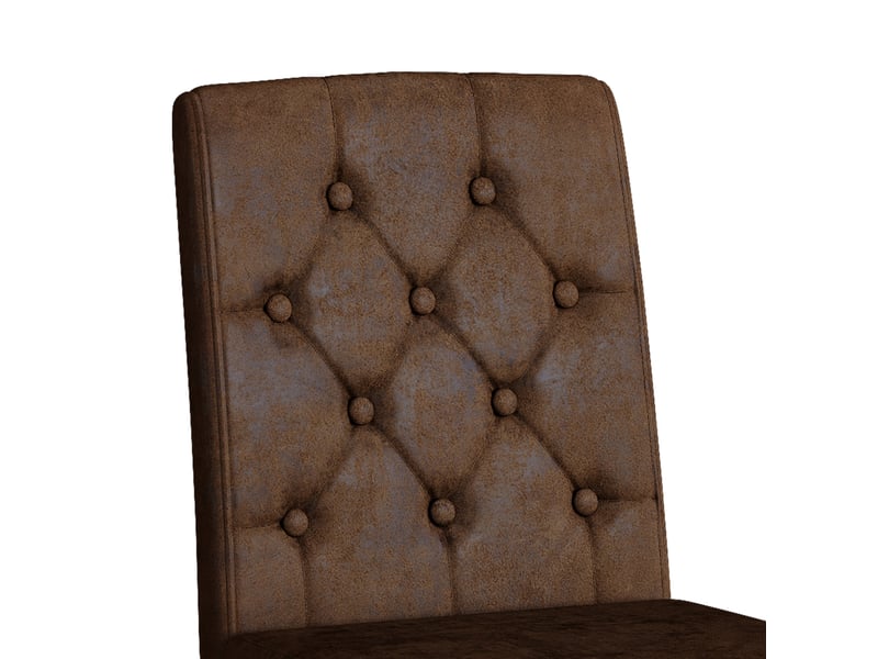  Lot de 4 chaises de salle à manger 42x46x89 cm, métal noir, chaise cuisine rétro, dassise agréable, tissu marron  - Conforama E