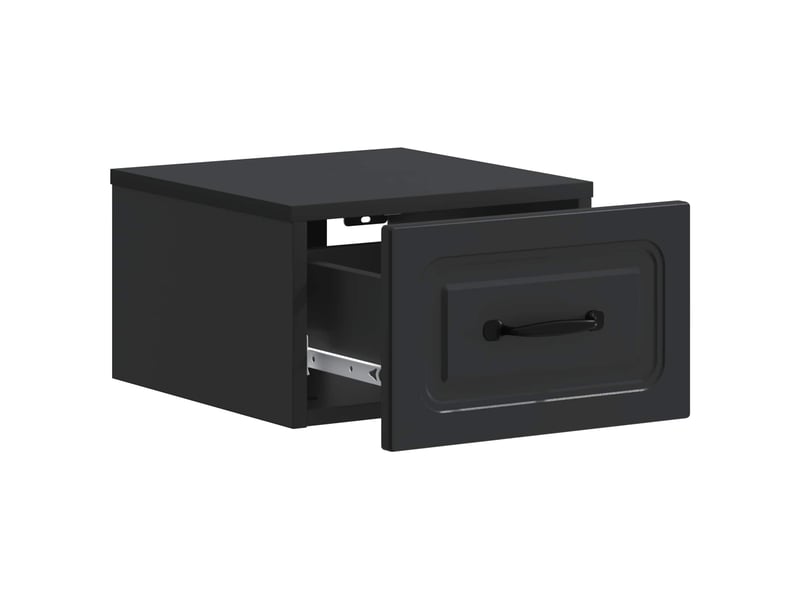 Table de chevet - cabinet de chevet - table de nuit mural 2 pc noir 34,5 x 33 x 20 cm - Conforama E