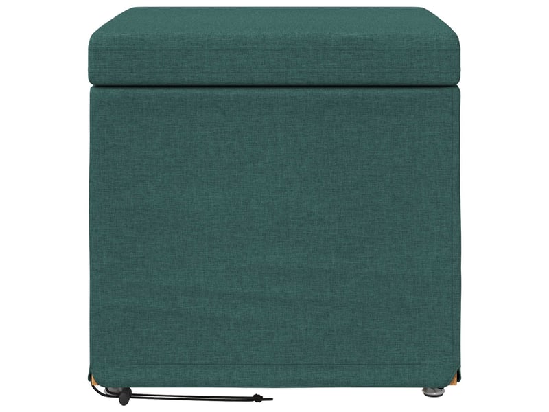  Tabouret bas, ottoman vert foncé 41x41x40 cm tissu et bois stratifié  - Conforama D
