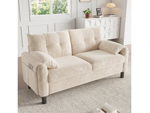 Canapé droit fixe <strong>DESMIU</strong> <strong>ORFRN653P9810A</strong> 2 places Tissu beige