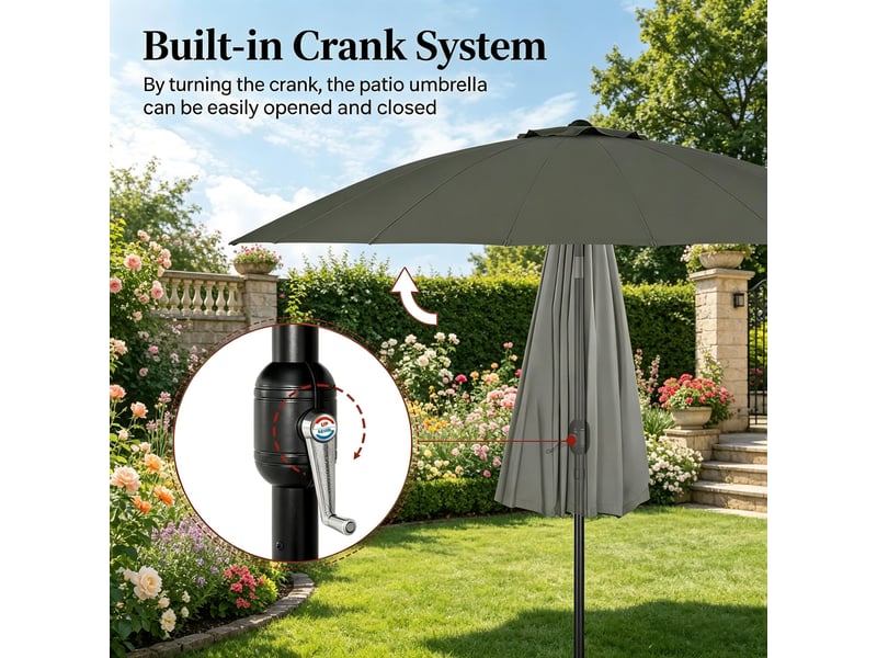  Grand parasol de terrasse inclinable, jardin et piscine, extérieur, sans pied  - Conforama D