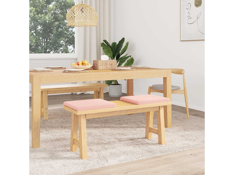  Lot de 2 coussins de banc, coussins d'assise, coussins pour chaisecanapé tissu sherpa rose profondeur 35 cm cf52518  - Conforama C