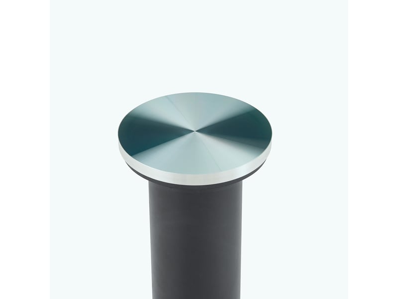  Table basse fixe ronde à pied central pour salon en verre trempé et métal, diamètre 70 cm, hauteur 45 cm, noire  - Conforama D