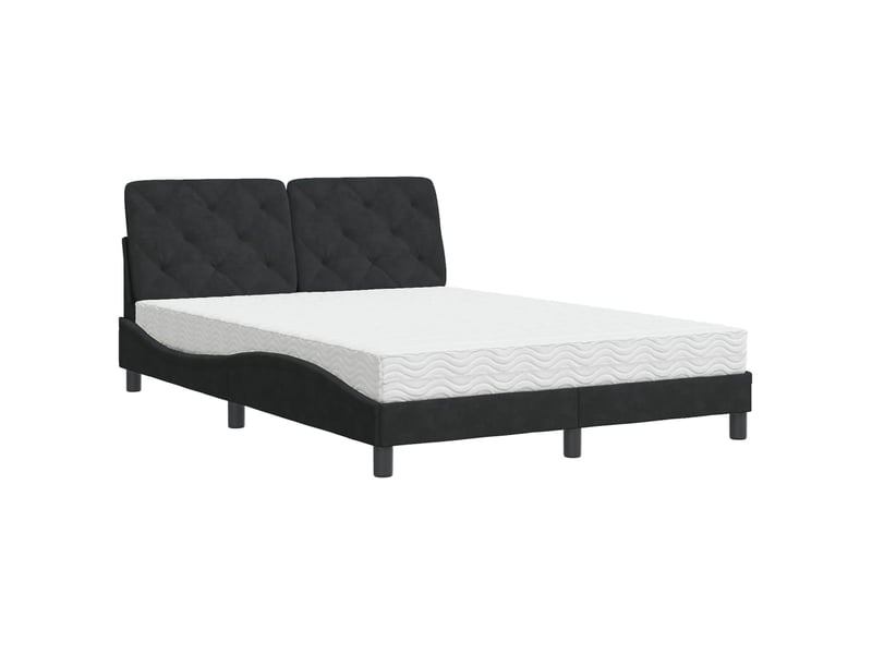  Lit avec matelas noir 120x200 cm velours  - Conforama B