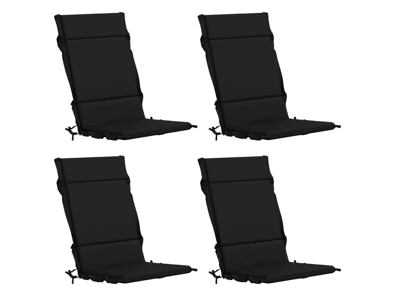  Lot de 4 coussins de chaise à dossier haut  gemert noir cf59330  - Conforama A