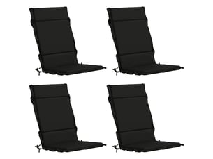 Lot de 4 coussins de chaise à dossier haut gemert noir cf59330