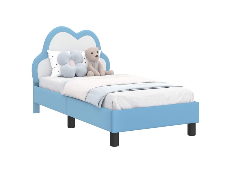  Lit simple- lit adulte -  cadre de lit pour tout-petit avec tête de lit bleu 70 x 140 cm  - Conforama A