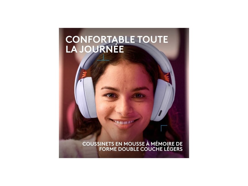  Casque gaming sans fil g325 lightspeed avec micro beamforming lilac AADHK16303 - Conforama C