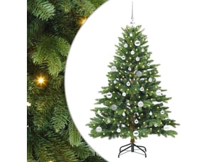 Sapin de noël artificiel, arbre de noël avec 150 led vert 150 cm pe et pvc shl7605