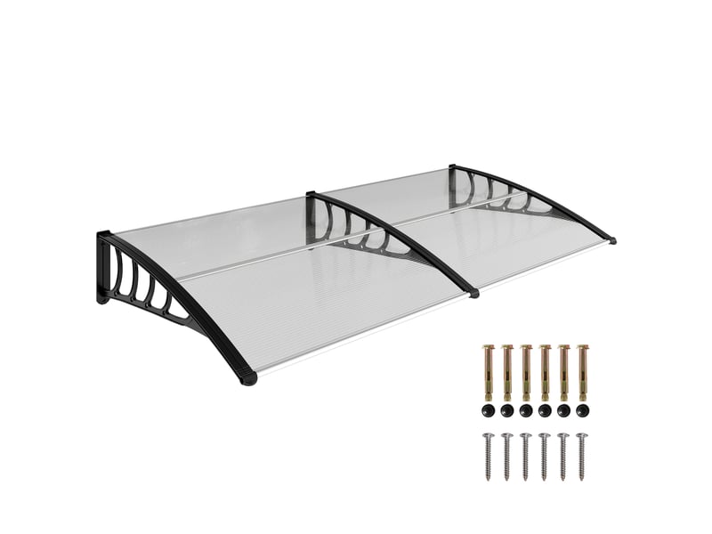  Auvent moderne en polycarbonate, aluminium et pp pour balcons, fenêtres et portes, 200 x 96 x 27 cm  - Conforama A
