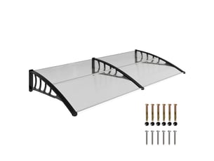 Auvent moderne en polycarbonate, aluminium et pp pour balcons, fenêtres et portes, 200 x 96 x 27 cm