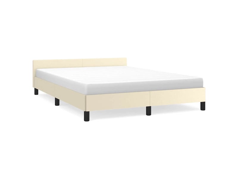 Lit double- lit adulte -  cadre de lit avec tête de lit sans matelas crème 140x190 cm  - Conforama A