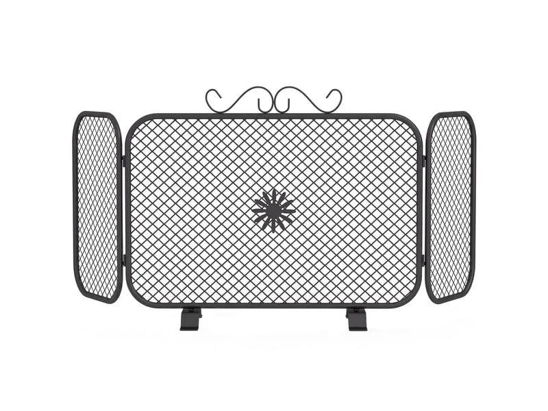  Pare-étincelles pliable en trois parties pour cheminée, 90 x 16 x 40 cm, noir  - Conforama A