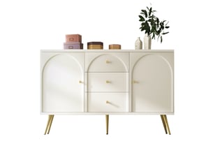 Buffet 2 porte(s) 3 tiroir(s) LPOSPI - 140 cm coloris blanc