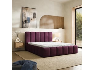 Lit coffre 200x200 cm <strong>MASSENO</strong>  <strong></strong> coloris rouge