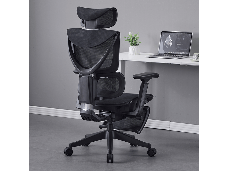  Fauteuil de bureau ergonomique réglable à 3 boutons homvra  - Conforama C