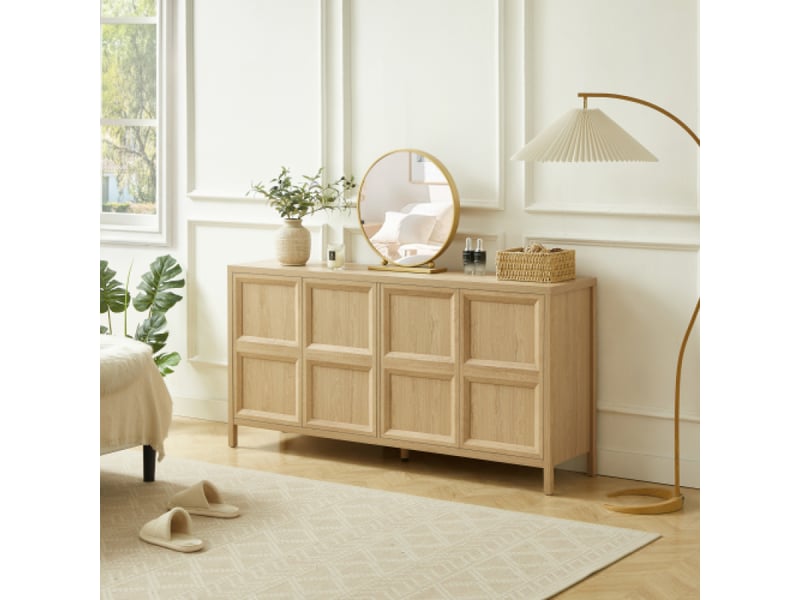  Meuble de tv 160cm, buffet sideboard moderne avec ouverture tip-on, charnières soft-close et fixation murale anti-bascule  - Conforama B