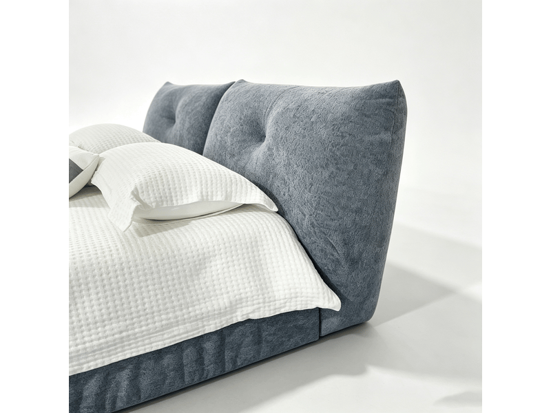  Lit coffre atlas 160x200 cm - tissu chenille gris - tête de lit et grand espace de stocakge PREMIUM - Conforama C