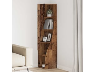 Meuble d'angle, meuble de rangement salon 32x32x140cm bois d'ingénierie bois ancien
