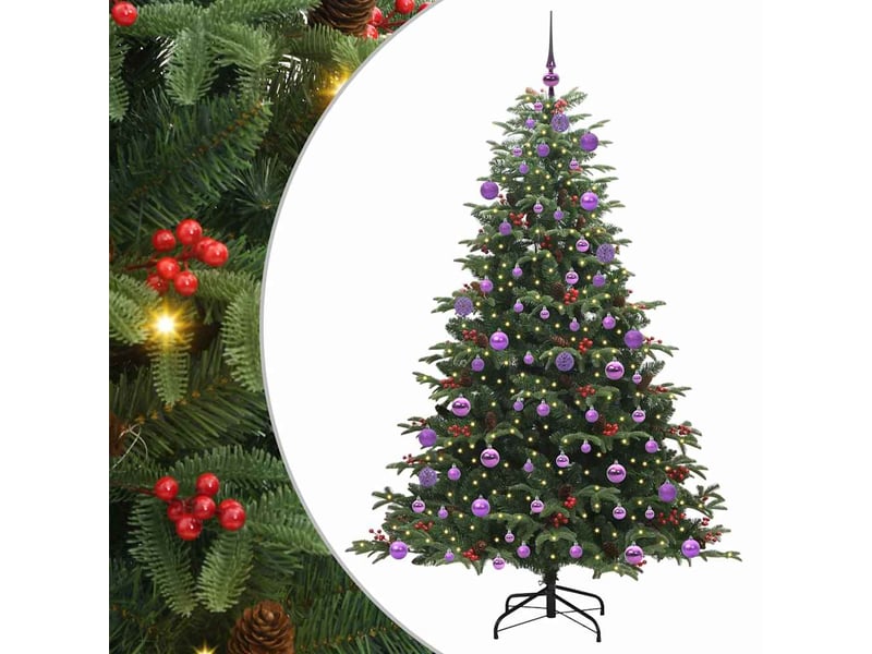 Sapin de noël, arbre de noël artificiel vert 180 cm pvc, métal et plastique cf61433 - Conforama A