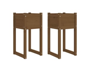 Jardinière - bac à fleurss 2 pcs marron miel 40x40x81 cm bois massif de pin