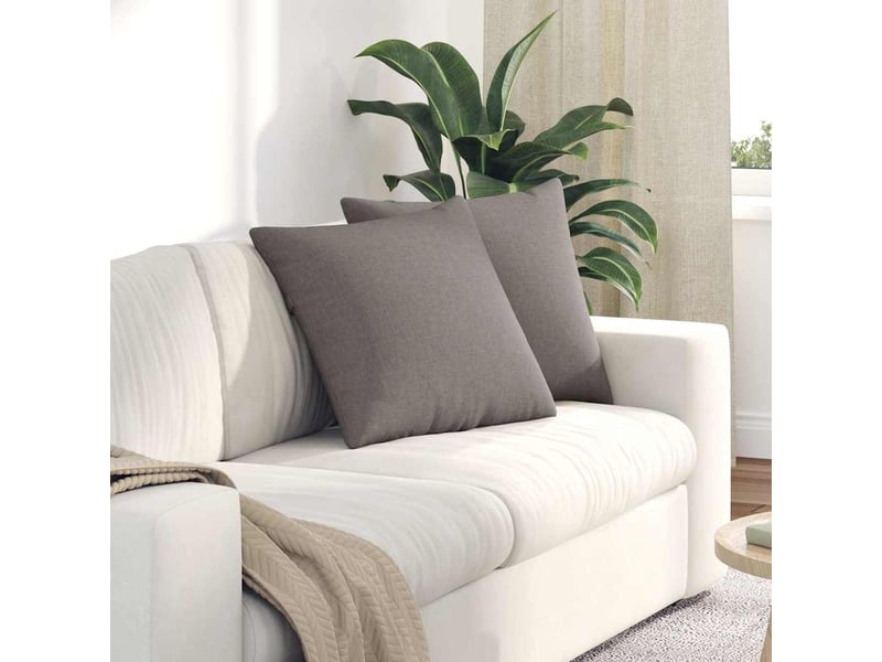 Lot de 2 coussins de canapé, coussins décoratifs tissu taupe 50 x 50 cm cf58959 - Conforama B