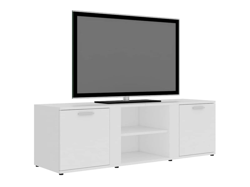 Meuble tv - banc tv - meuble de rangement blanc 120x34x37 cm bois d'ingénierie  - Conforama D