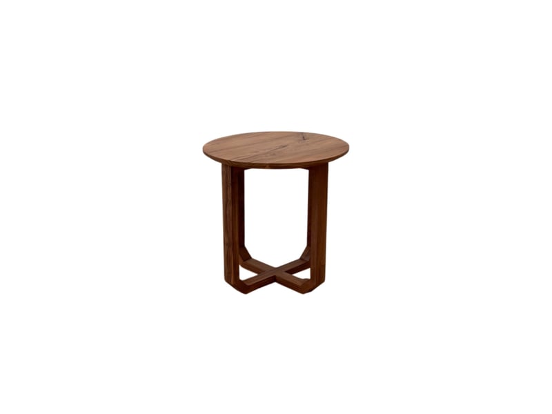  Table d'appoint ronde en bois de teck  - Conforama C