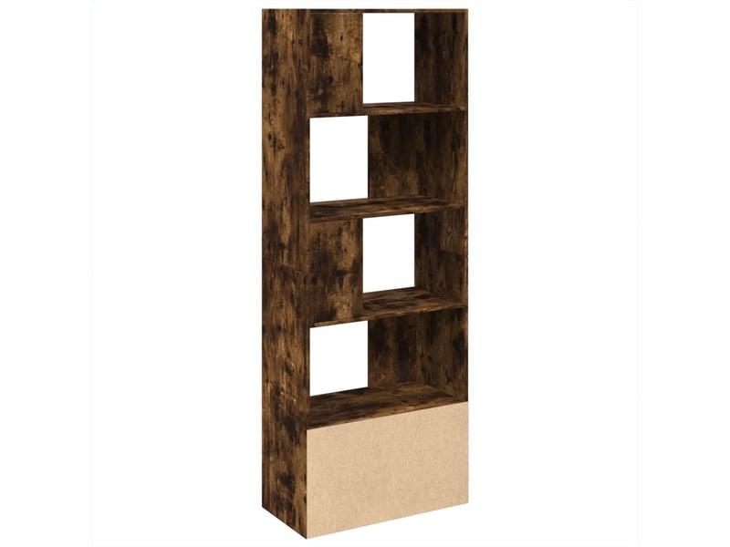 Bibliothèque, étagère de rangement chêne fumé 70x36x189 cm bois d'ingénierie - Conforama E