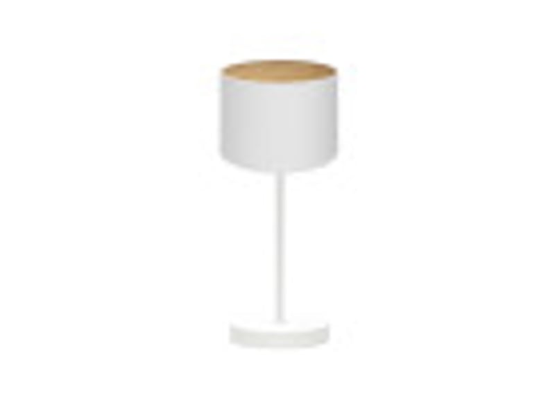  Fabrilamp tania lampe à poser blanc effet bois clair, abat-jour textile effet bois, 1 x e14, 42 cm 188371001 - Conforama B