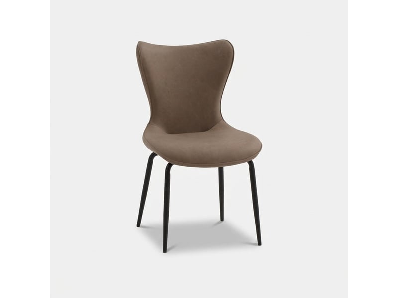  Lot de 4 chaises de salle à manger rembourrées en similicuir viola - marron  - Conforama C