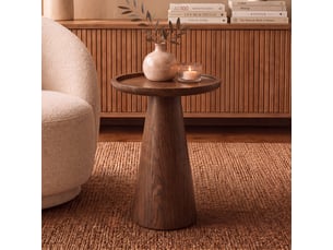 Table d'appoint en placage noyer, d40 cm-côme