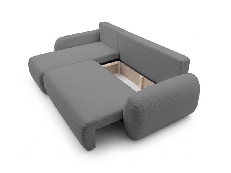  Alya - canapé d'angle convertible et réversible 3 places en bouclette  - Conforama D