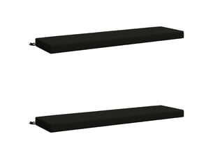 Lot de 2 coussins de banc, coussins d'assise soest 100 % polyester noir cf57304