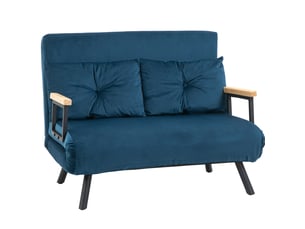 Fauteuil convertible  <strong>COVREO </strong> Velours bleu