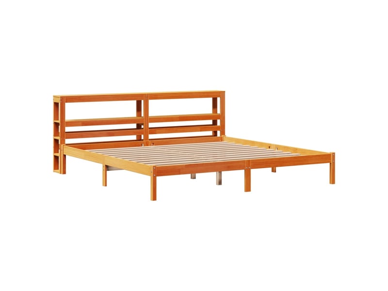 Lit double- lit adulte - cadre de lit et tête de lit sans matelas marron 200x200 cm - Conforama B
