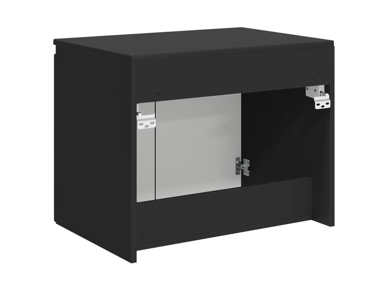  Cabinet salle de bain mural, meuble de rangement noir 62.5x44.5x50 cm  - Conforama E